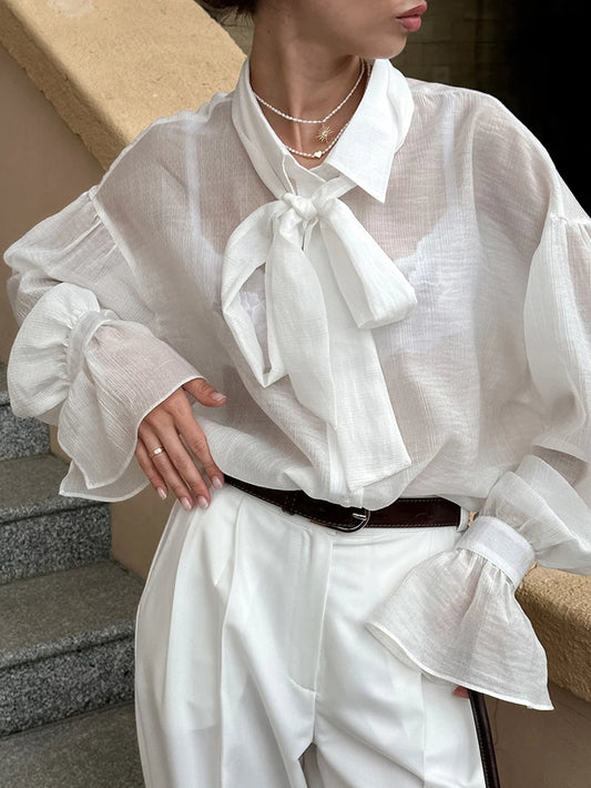 White Women's Shirt -Elegant Classic