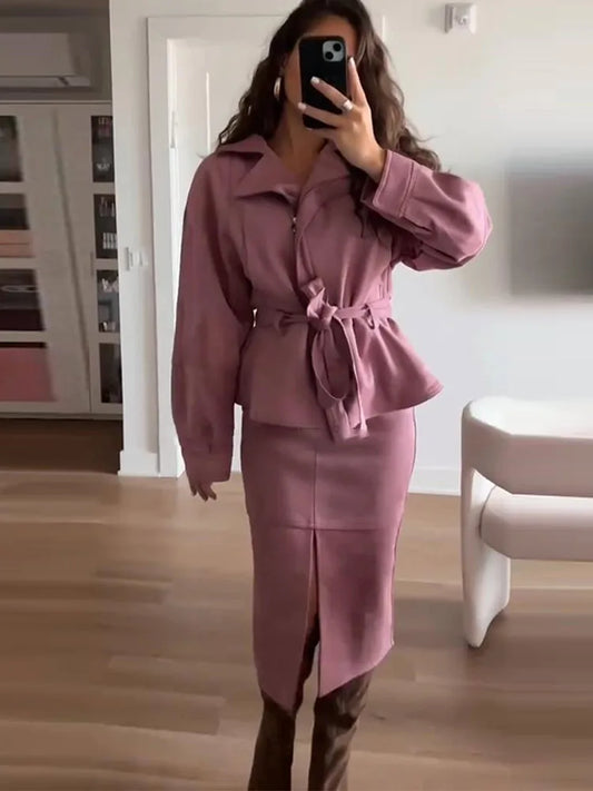 2 Piece - Hip Pockets Slit Suit