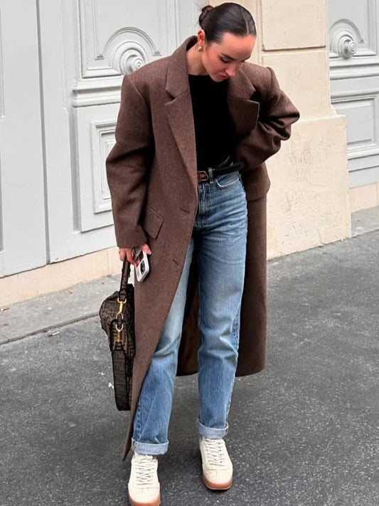 Maxi Coat - Lapel Pockets