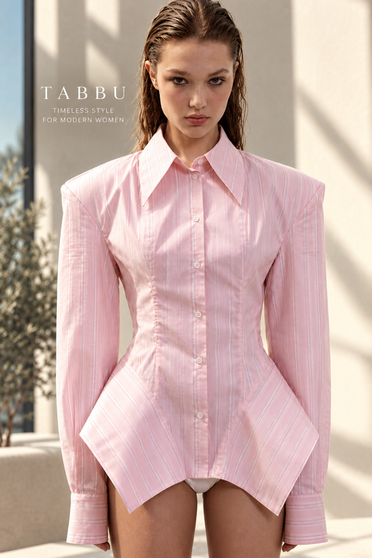 Asymmetrical Hem Shirt -Office Dat