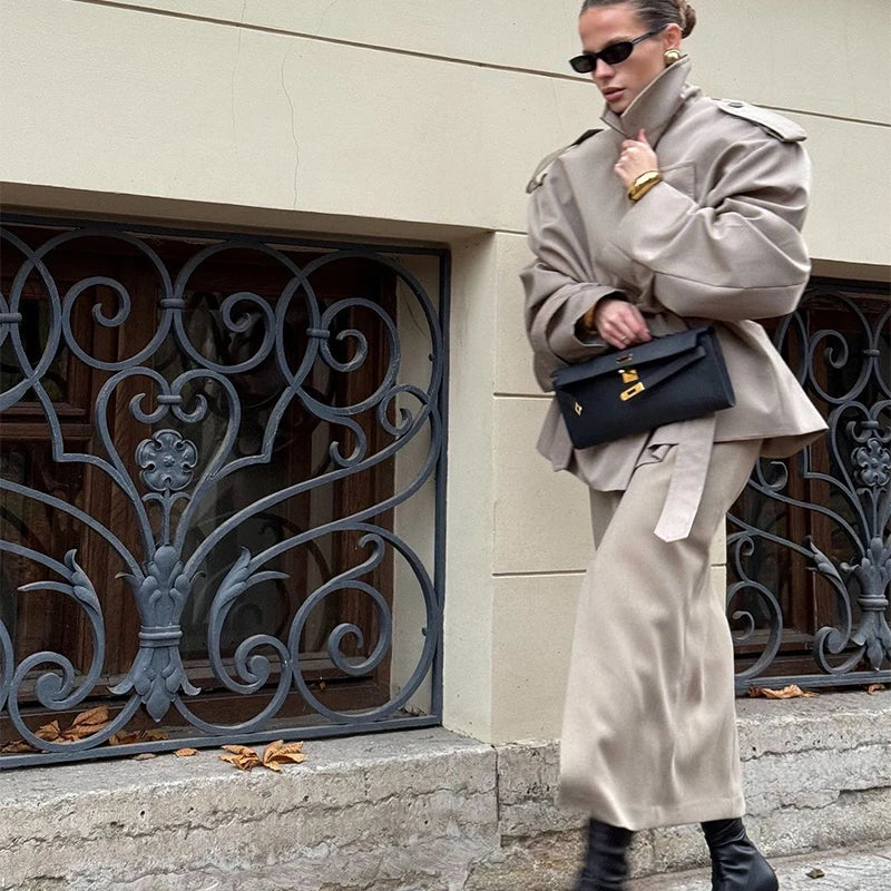 Maxi Coat - Lapel Pockets