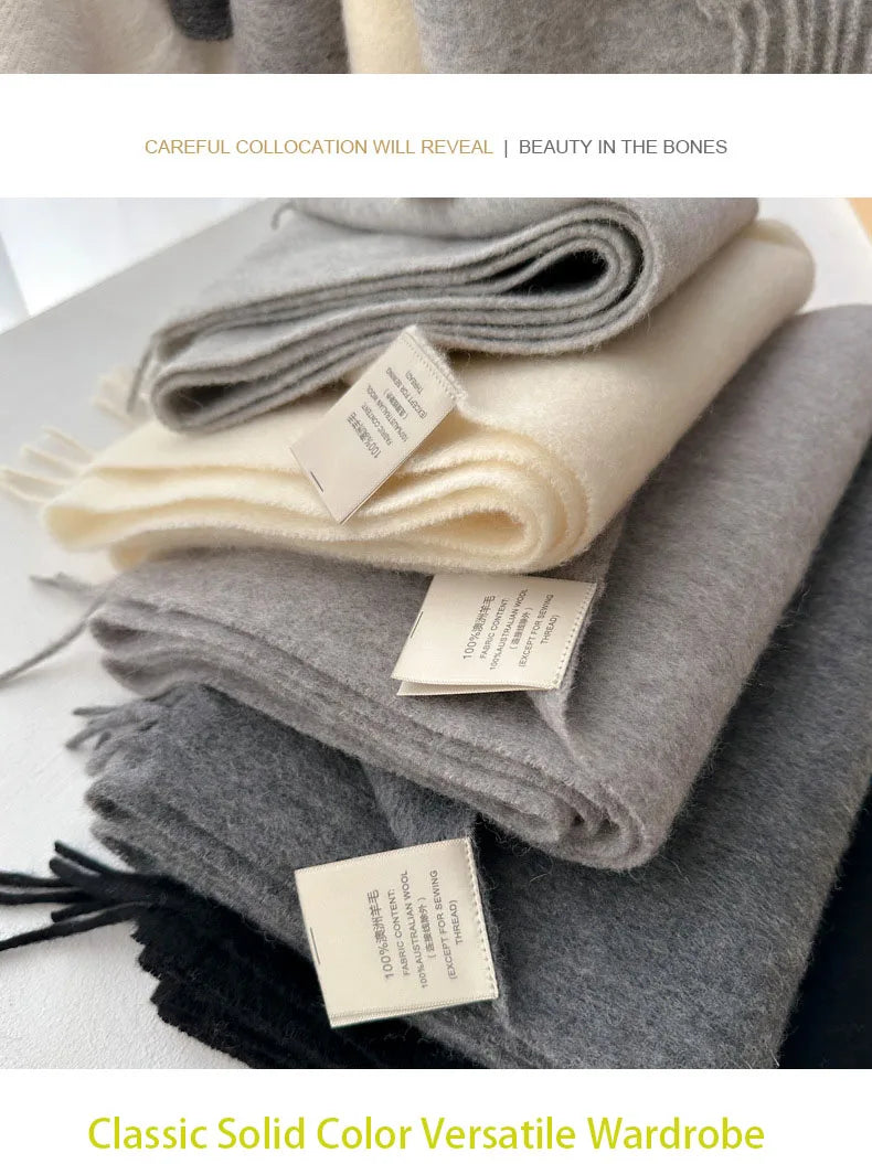 100% Wool Winter Scarf- Warm Cashmere Scarves