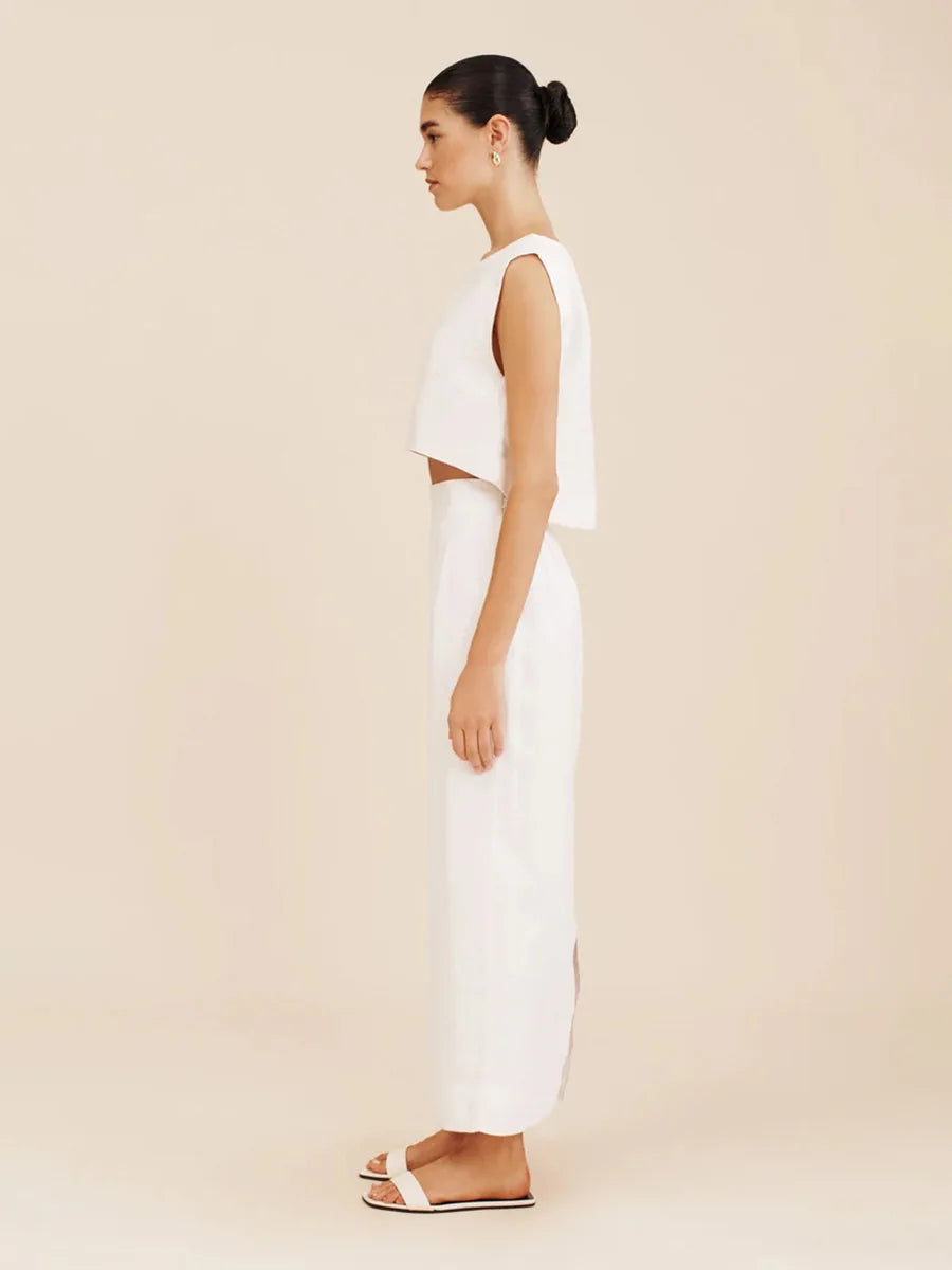 Cotton 2-Piece Set with Long Skirt