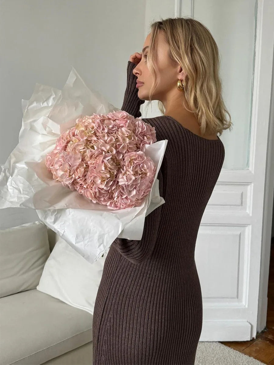 Long sleeve knitted dress