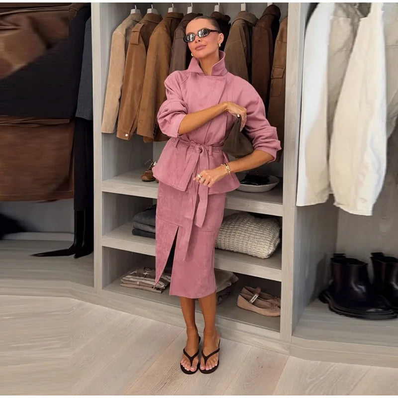 2 Piece - Hip Pockets Slit Suit