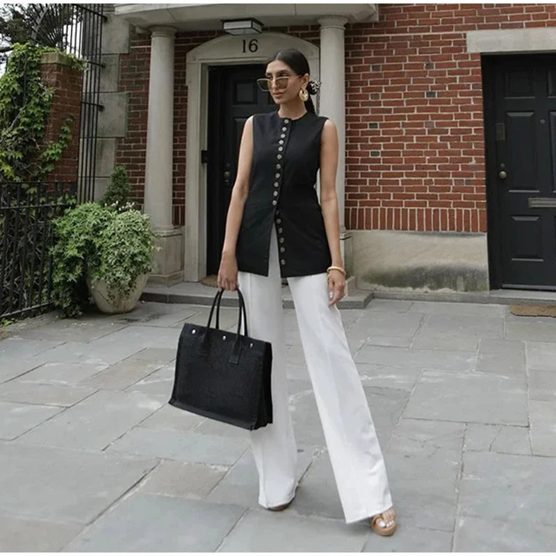 Elegant Single Breasted Long Vest Waistcoat