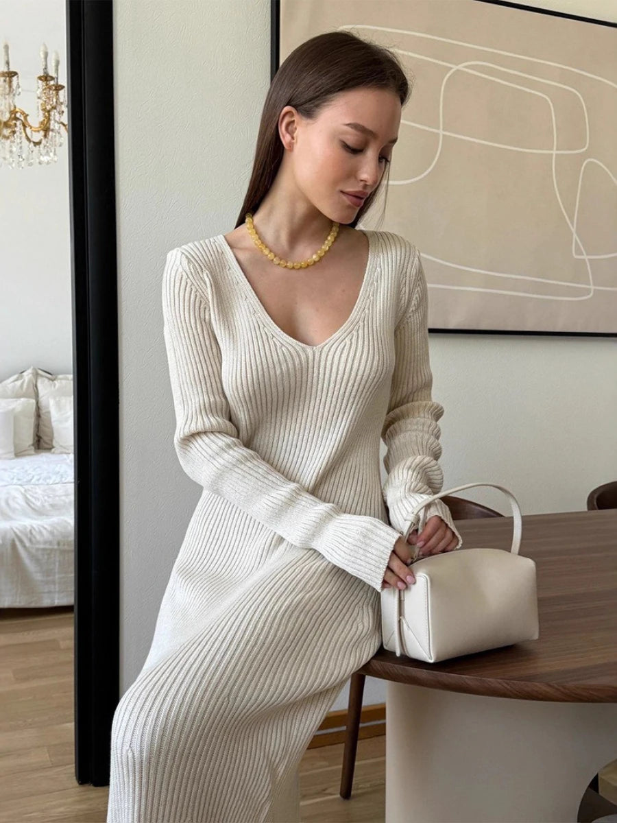 Long sleeve knitted dress