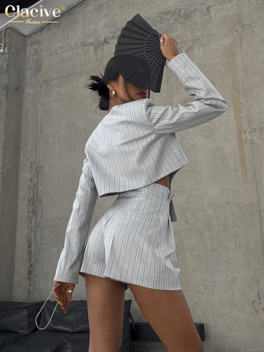 Sets -Top With High Waist Shorts Set Streetwear