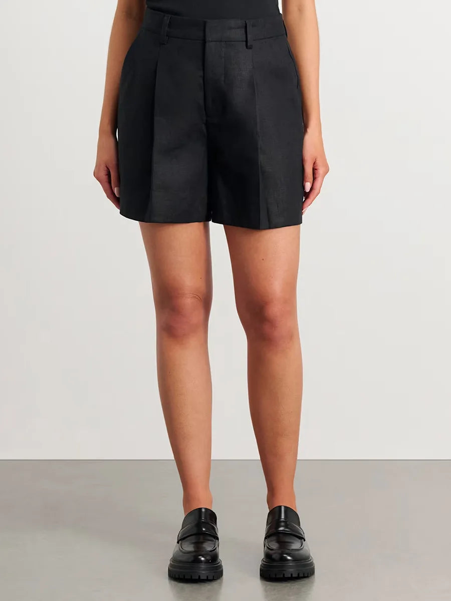 Cotton And Linen - Vest Shorts Set