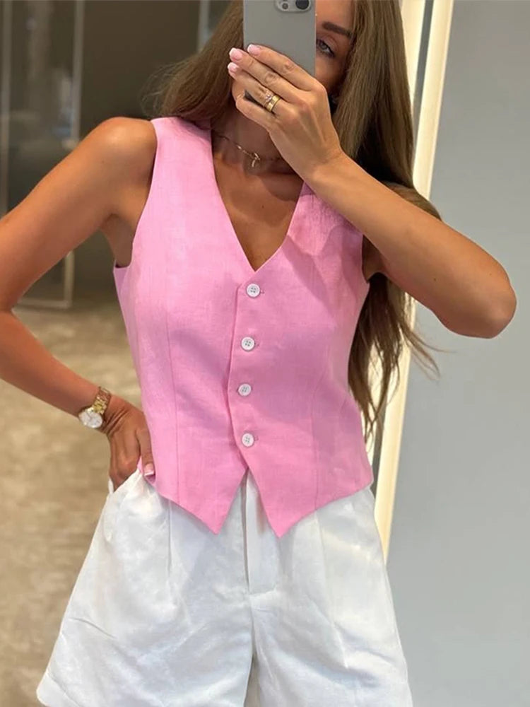 Sets Elegant V-neck - Female Suit Summer