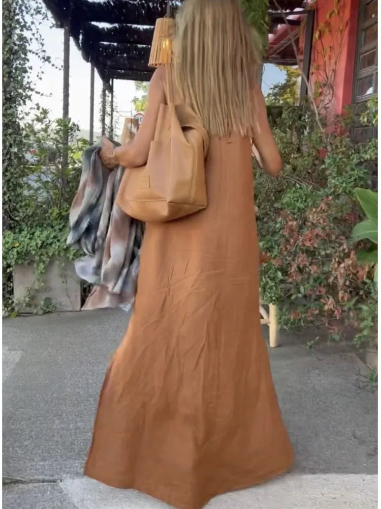 Cotton Linen Dress - Simple Style