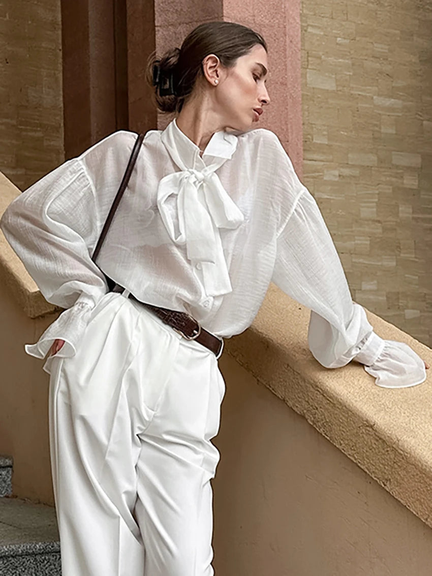 White Women's Shirt -Elegant Classic