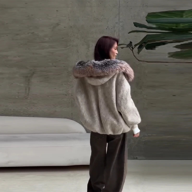 Collar Coat Oversized Winter Hooded Jacket