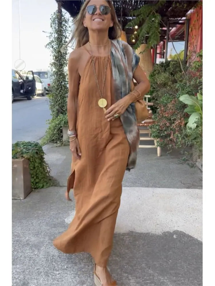 Cotton Linen Dress - Simple Style