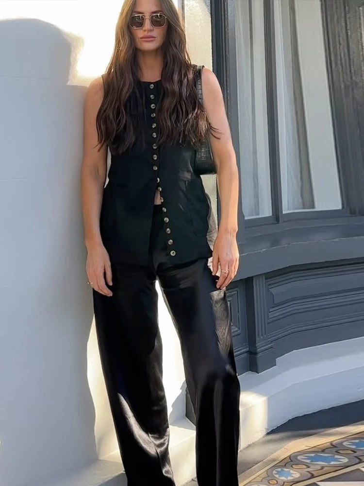 Elegant Single Breasted Long Vest Waistcoat