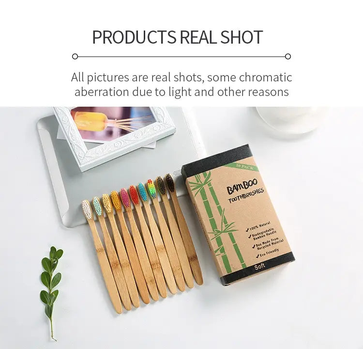 Bamboo Toothbrush -Set Natural Bamboo Toothbrush