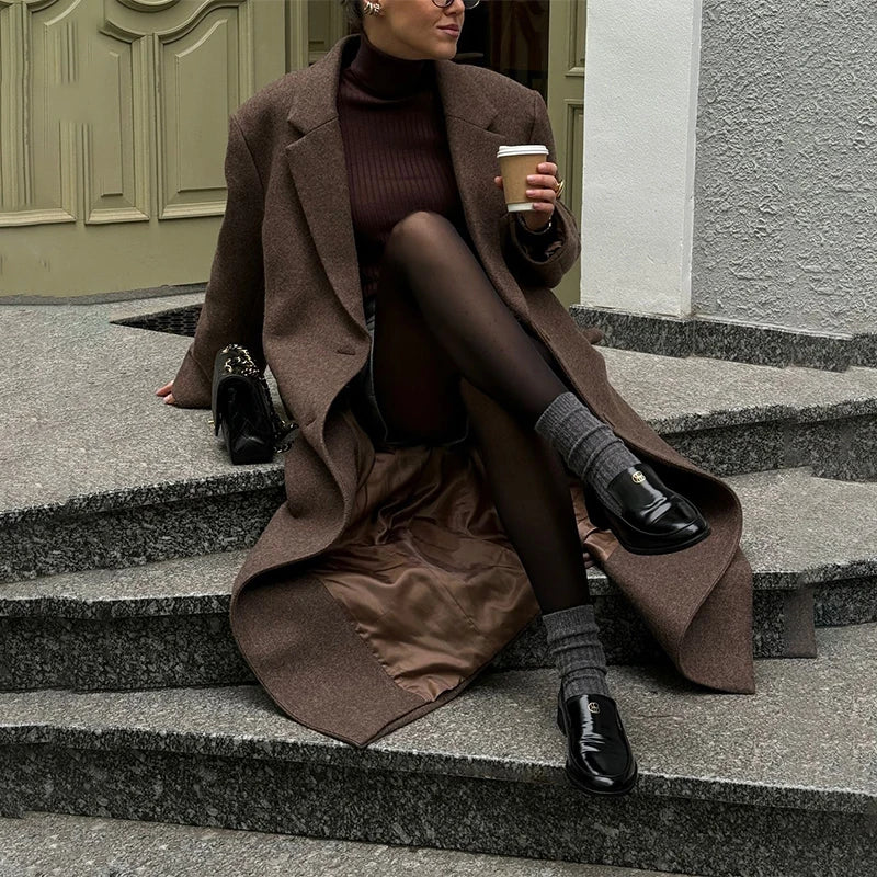 Maxi Coat - Lapel Pockets