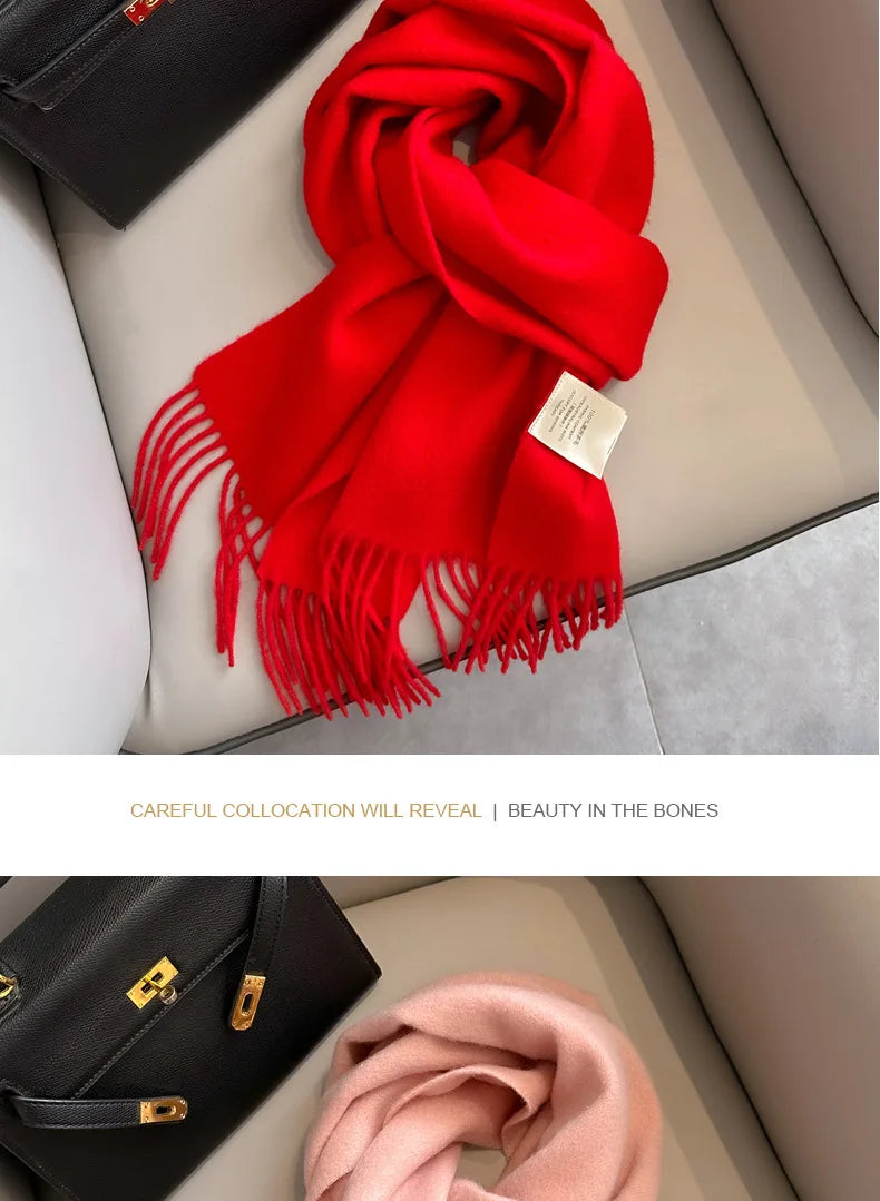 100% Wool Winter Scarf- Warm Cashmere Scarves