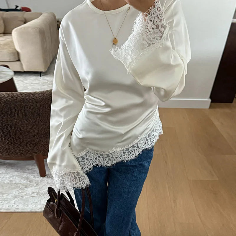 Slim Belted Waist-cinching Round Neck
