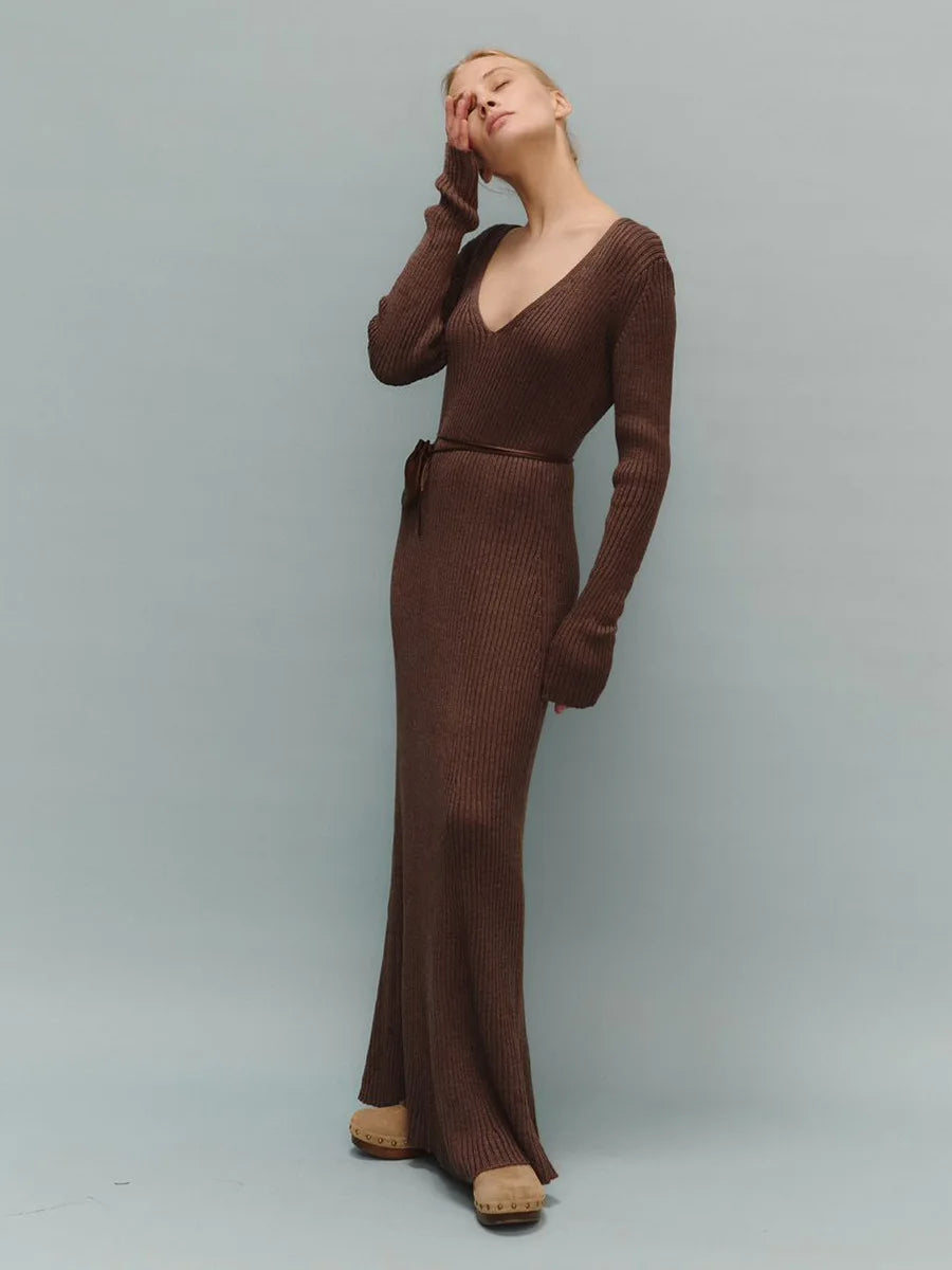 Long sleeve knitted dress