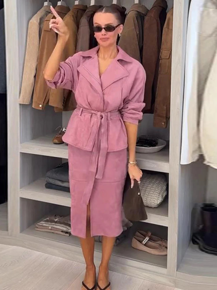 2 Piece - Hip Pockets Slit Suit
