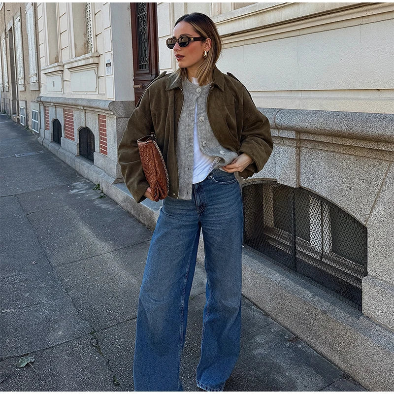 Long Sleeves Jacket -Sets Baggy