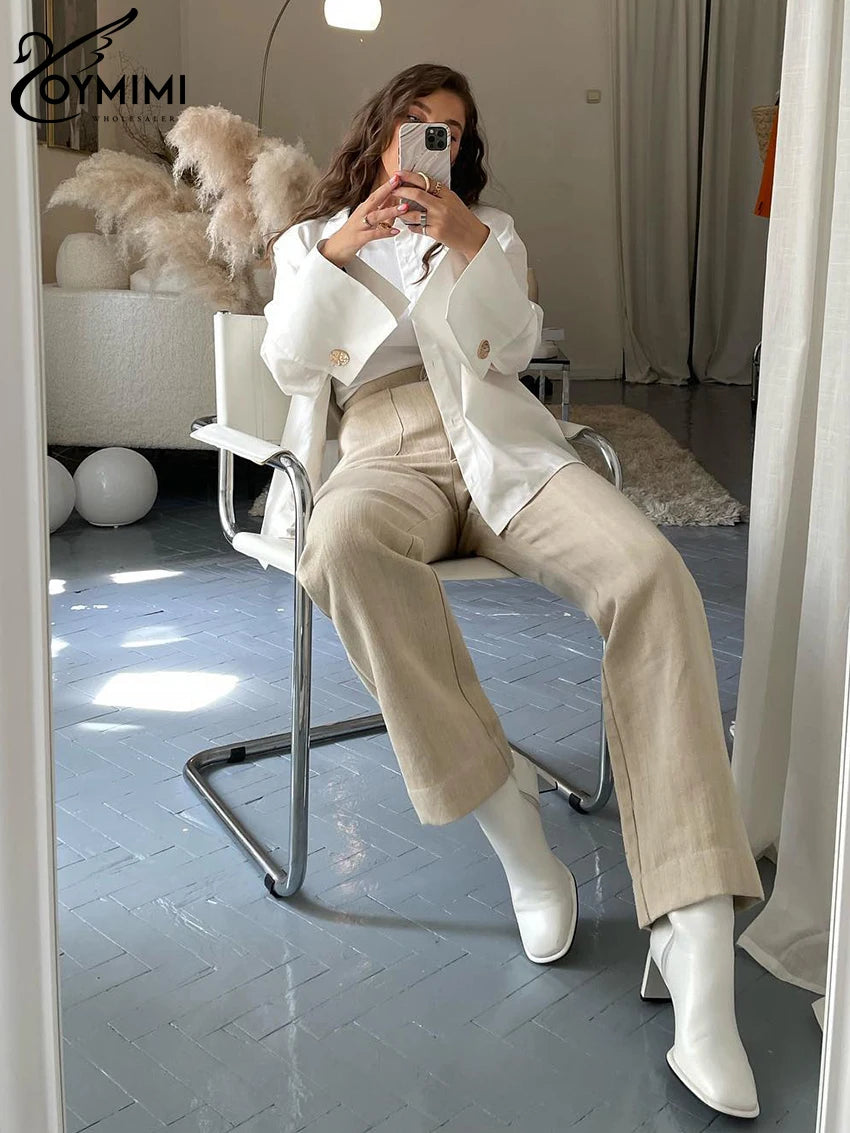 White Woman Blouse -Office Lady Shirts Casual Pockets
