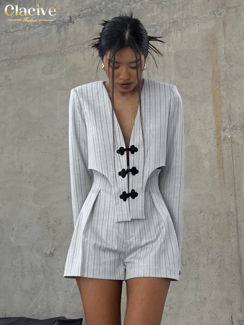 Sets -Top With High Waist Shorts Set Streetwear