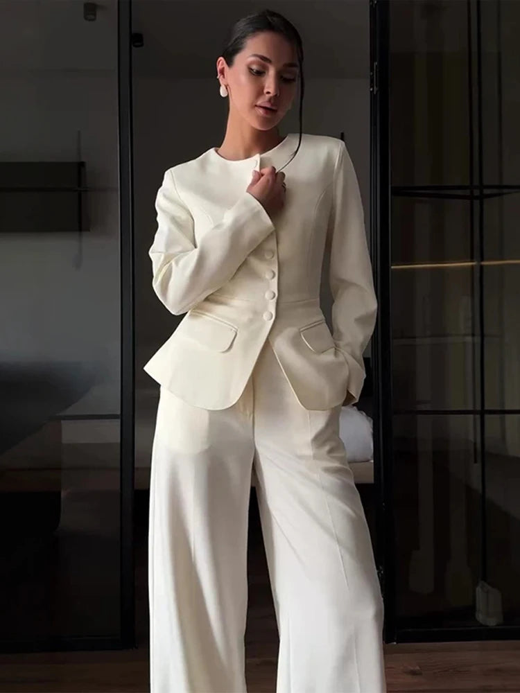 Button Coat- Long Pants Set