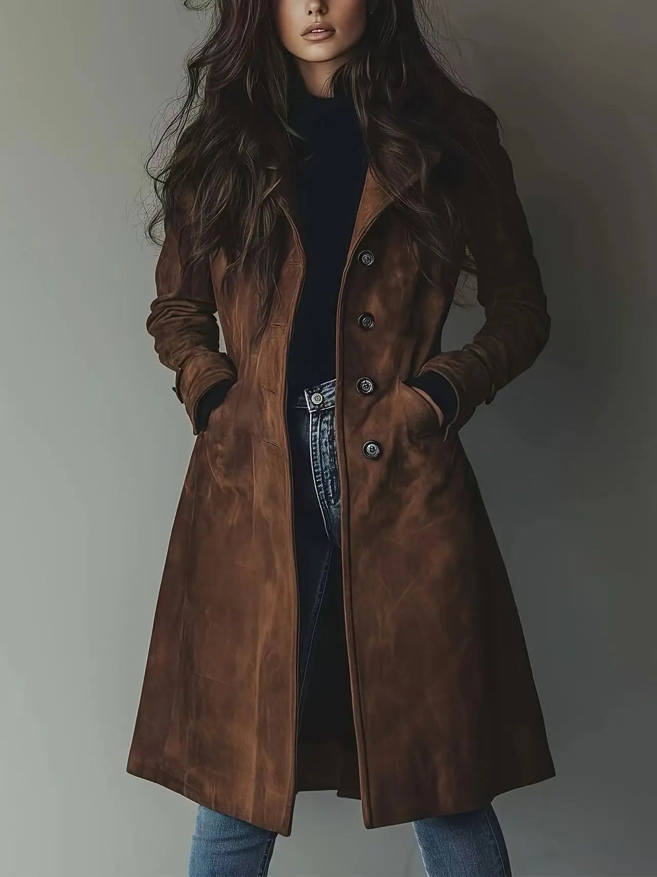 Mid-Length Coat -Winter Warm Western Style