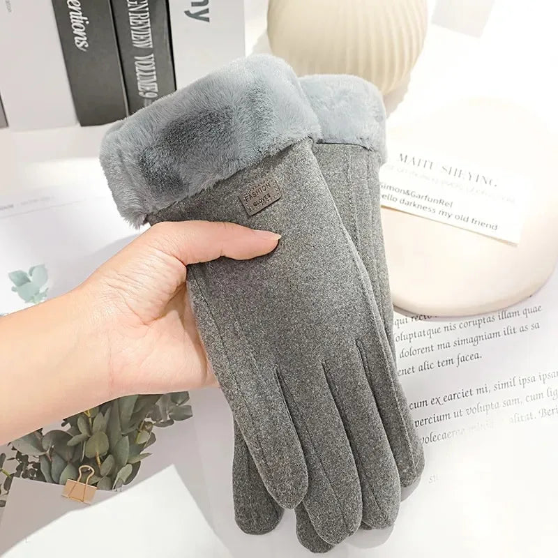 Plush Gloves Fashion -Warm Suede