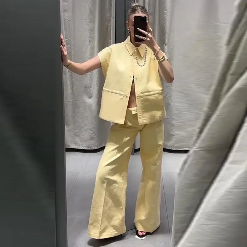 Street Fashion-Vest Pants