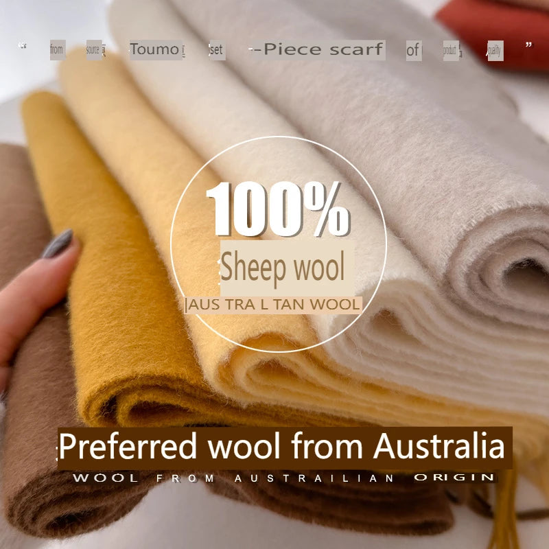 100% Wool Winter Scarf- Warm Cashmere Scarves