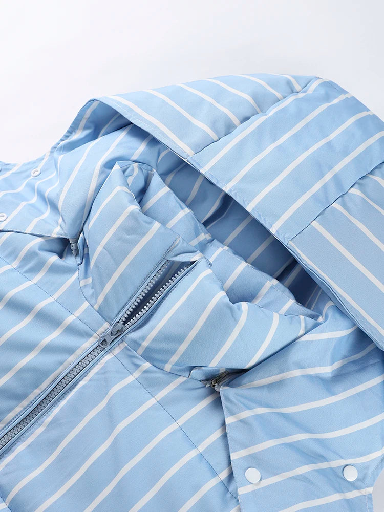 Hooded Cotton Jacket-Zipper Buttons