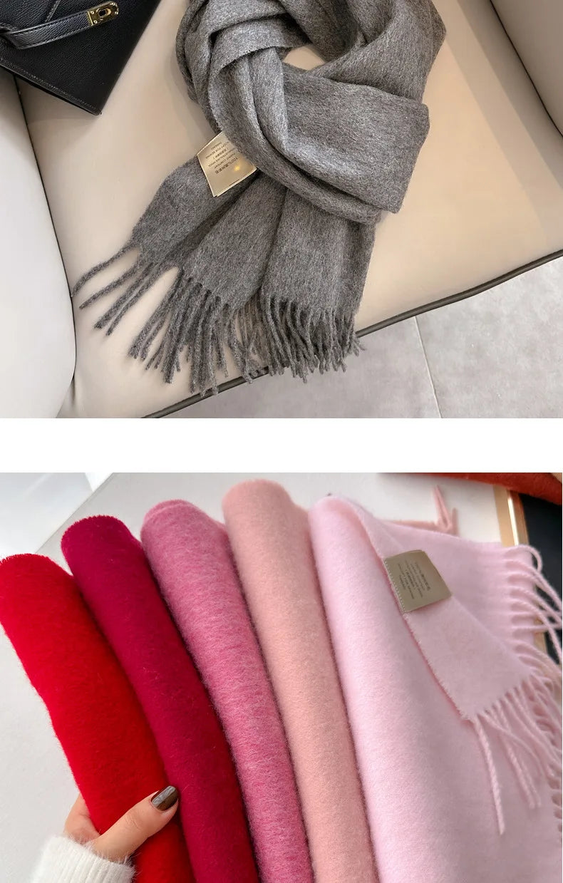 100% Wool Winter Scarf- Warm Cashmere Scarves