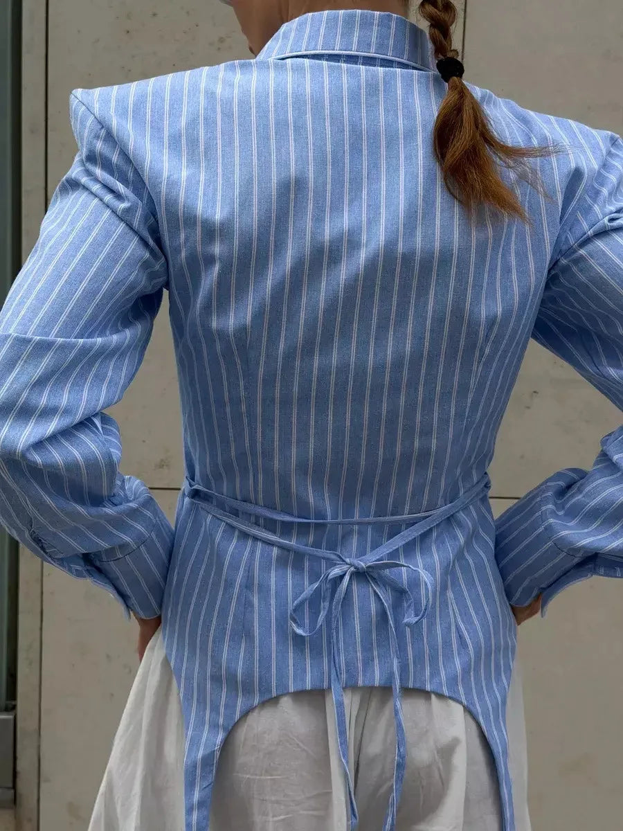 Stripe Slim Shirt -  Trendy Street Blouse