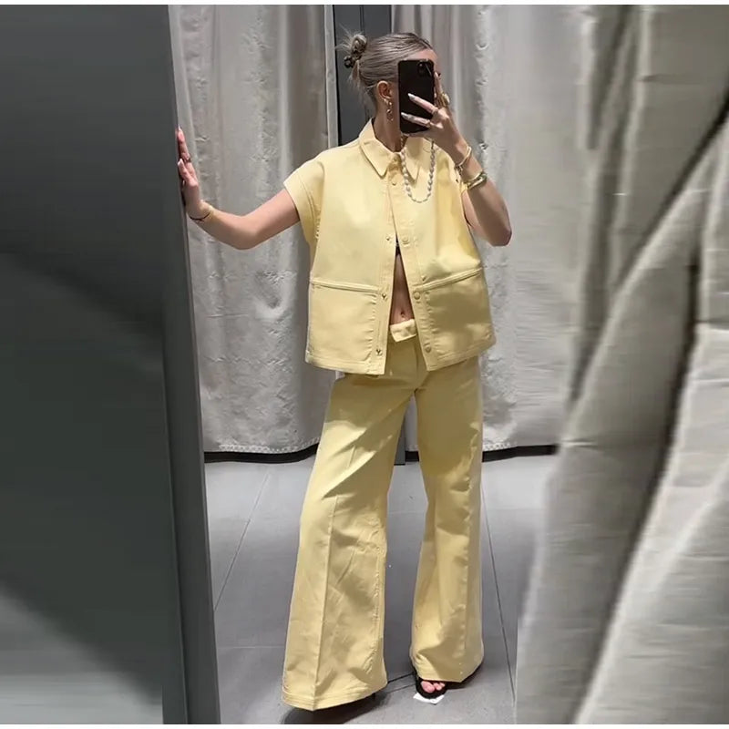 Street Fashion-Vest Pants