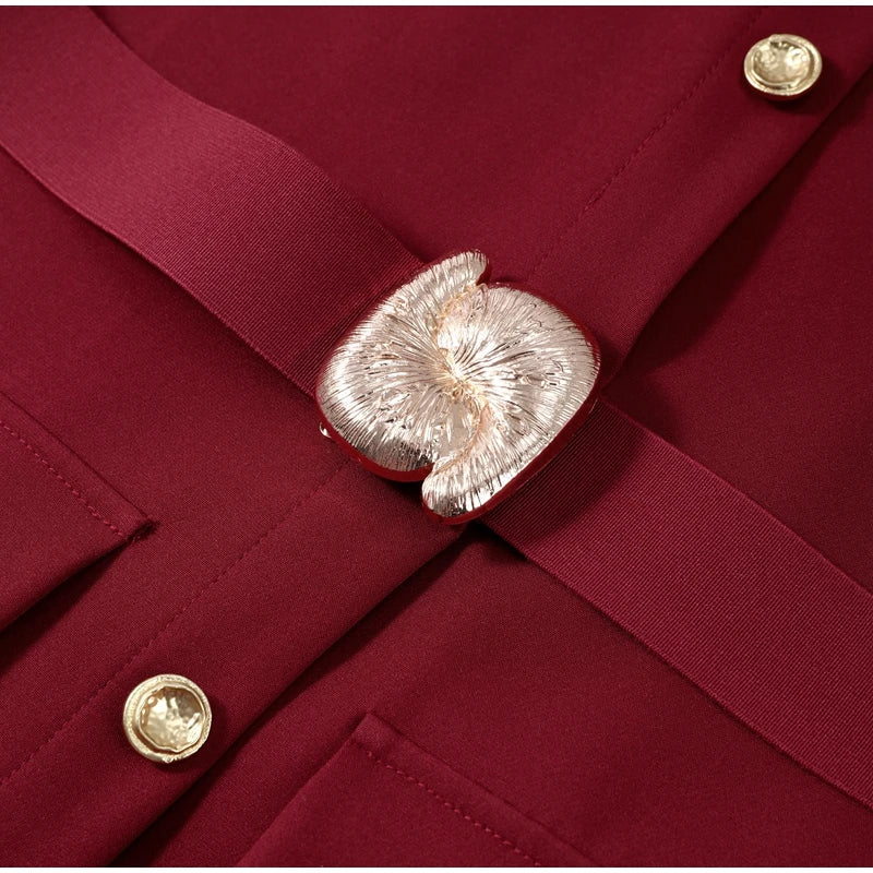 Elegant Dress - Pockets Slim Dress