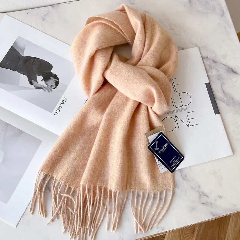 100% Wool Winter Scarf- Warm Cashmere Scarves