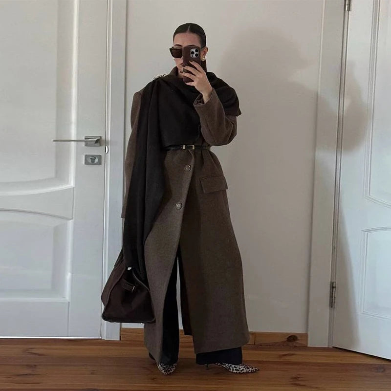 Maxi Coat - Lapel Pockets