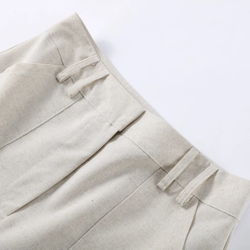 Cotton Linen Vest -Soft Solid Sets 2 Pieces