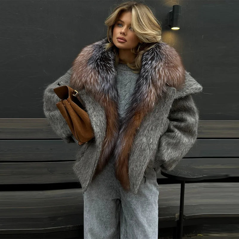 Collar Coat Oversized Winter Hooded Jacket