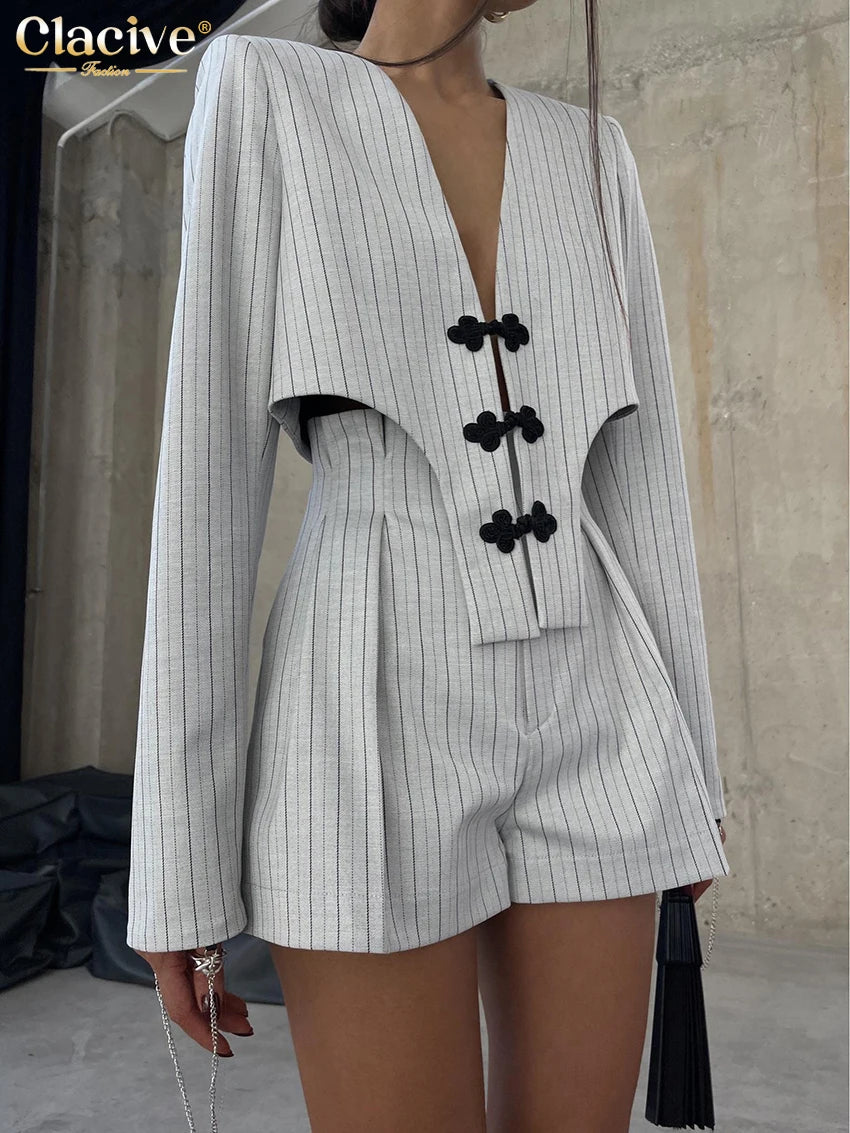 Sets -Top With High Waist Shorts Set Streetwear