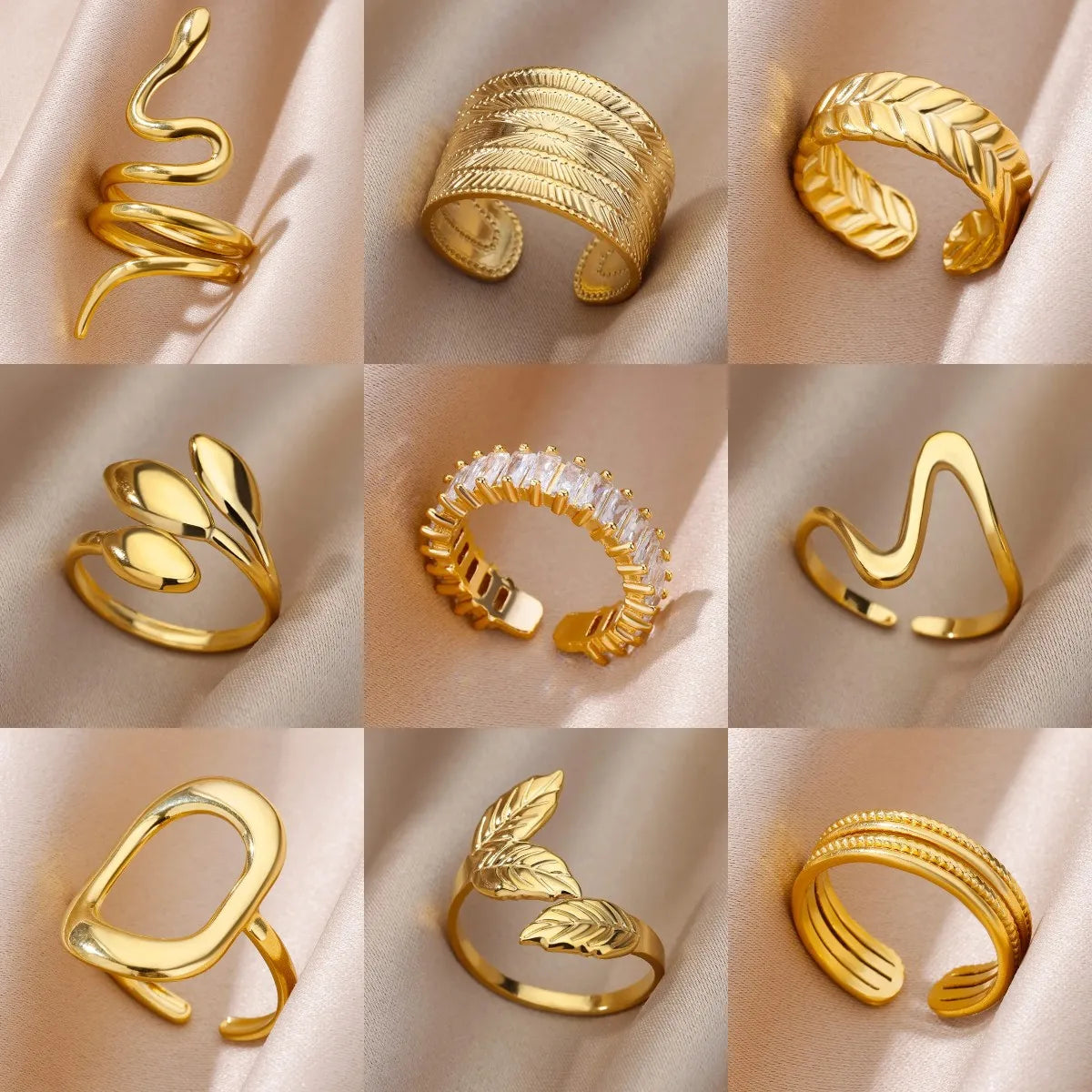 Stainless Steel Rings - Gold Color