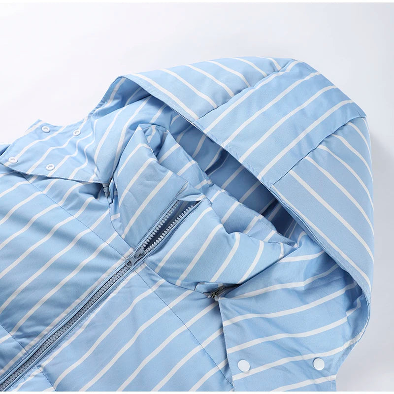 Hooded Cotton Jacket-Zipper Buttons