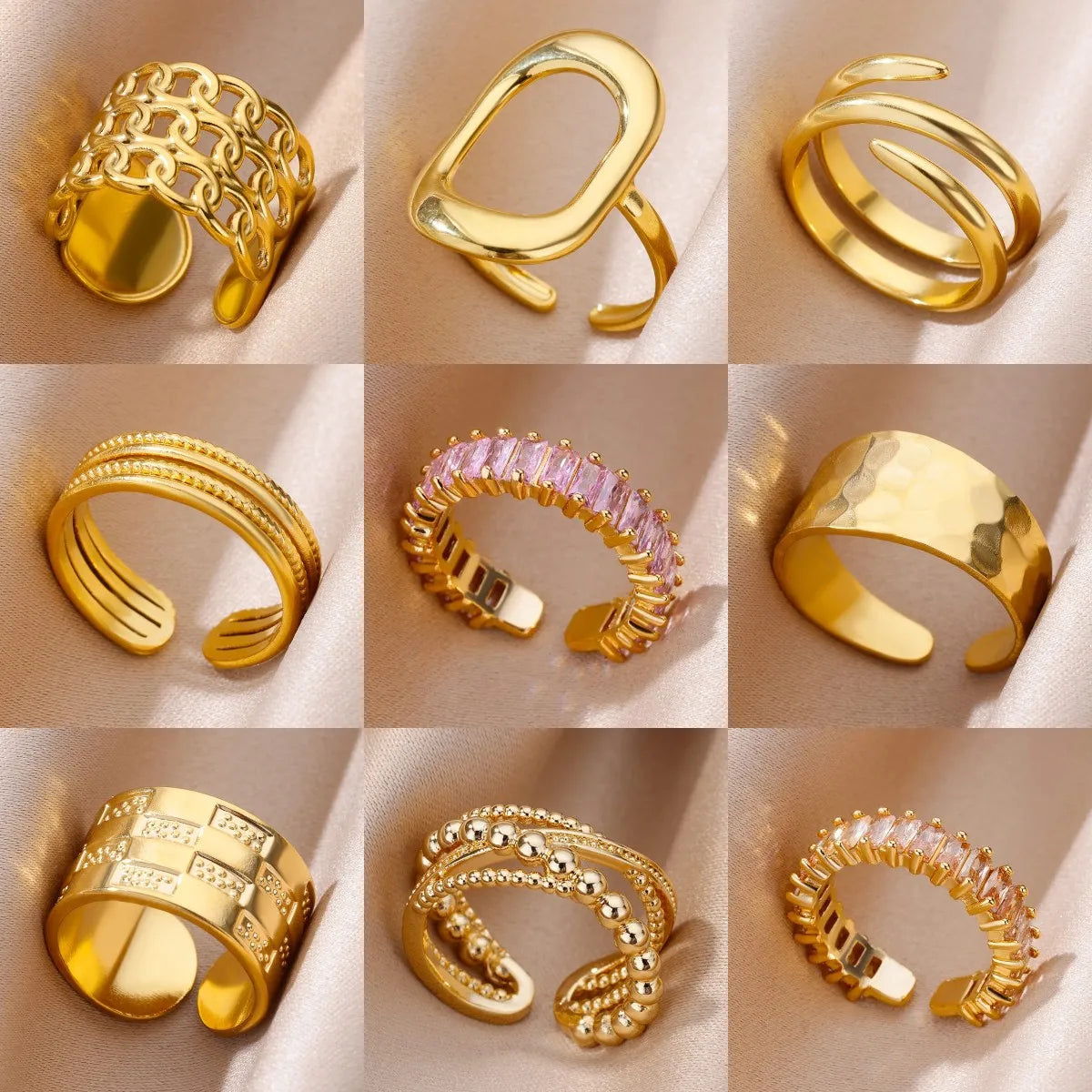 Stainless Steel Rings - Gold Color