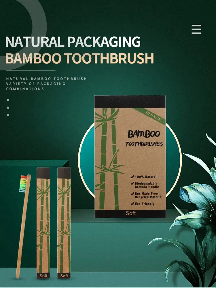 Bamboo Toothbrush -Set Natural Bamboo Toothbrush