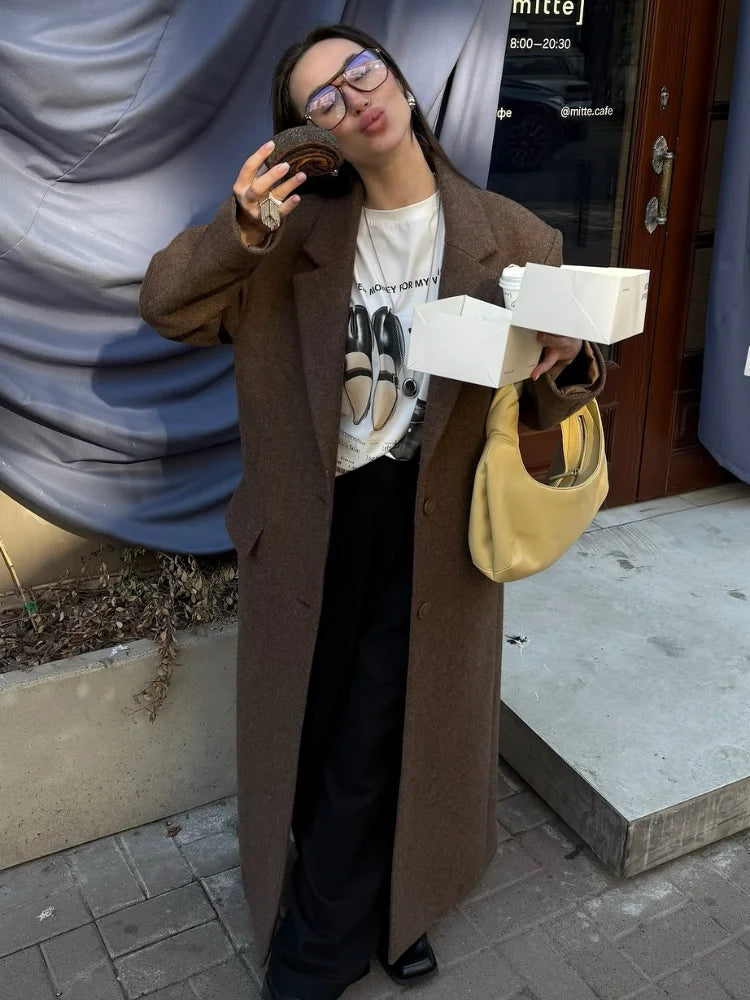 Maxi Coat - Lapel Pockets