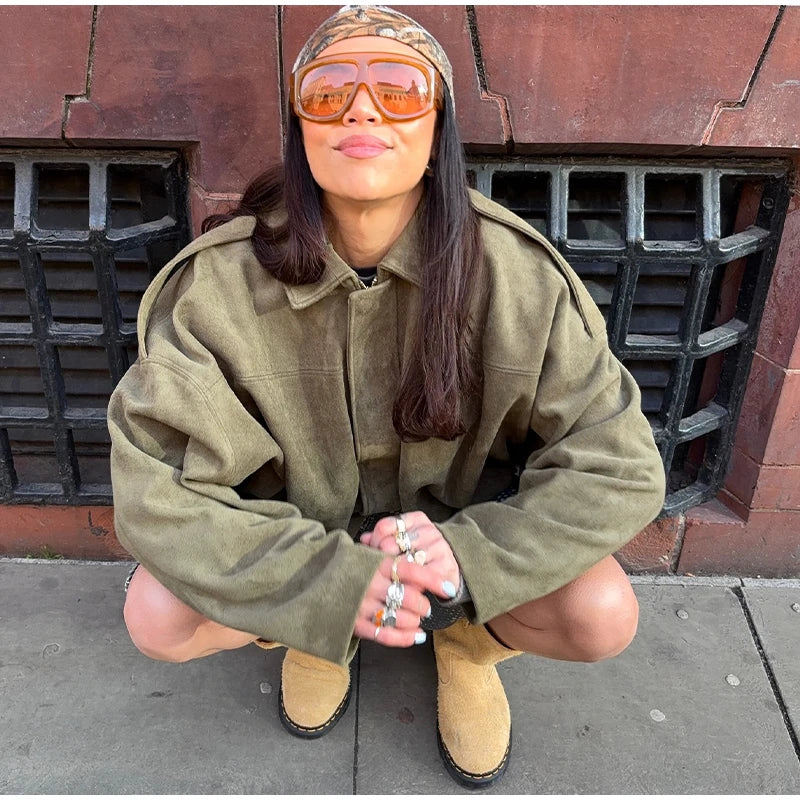 Long Sleeves Jacket -Sets Baggy