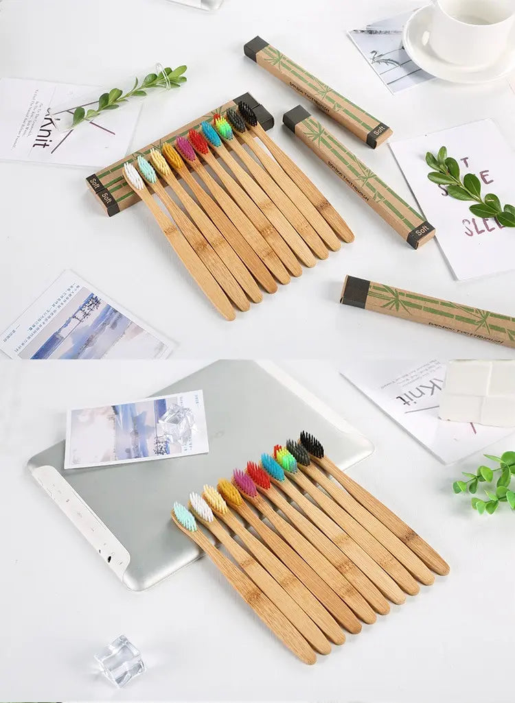 Bamboo Toothbrush -Set Natural Bamboo Toothbrush